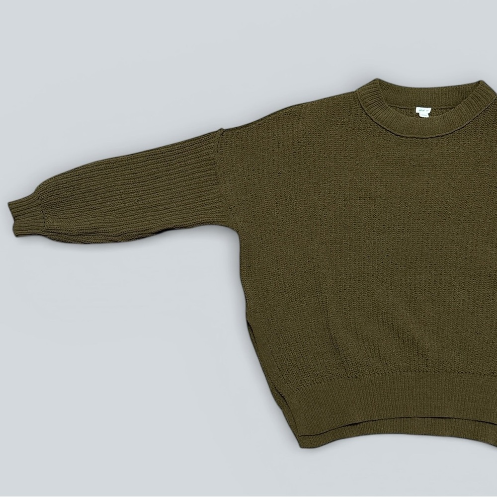 Aerie Olive Green Waffle Knit Sweater - Picture 3 of 8